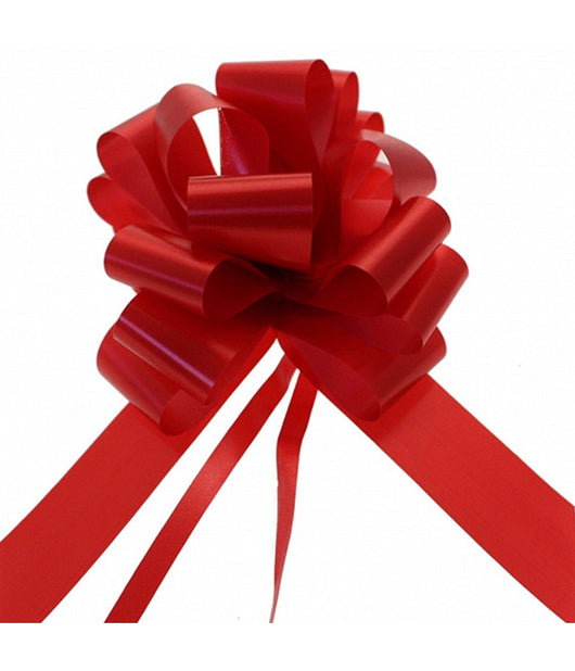 50 Coccarde Autotiranti Wedding Matrimonio Nozze Auto Casa Sposi Fiocco Colore  Rosso       