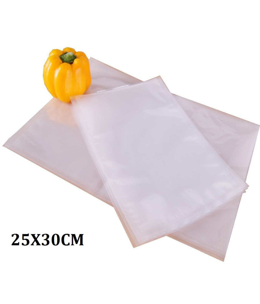 50 Sacchetti Sottovuoto 25x30cm Buste Per Alimenti Cibo Conservazione Freezer         
