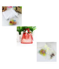 50 Veli Sacchetti Organza Tulle Per Confetti Regalo Bomboniera         