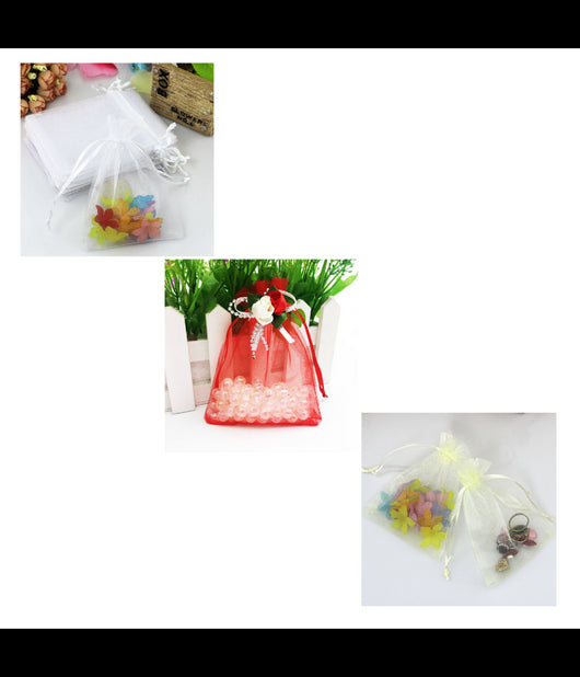 50 Veli Sacchetti Organza Tulle Per Confetti Regalo Bomboniera         