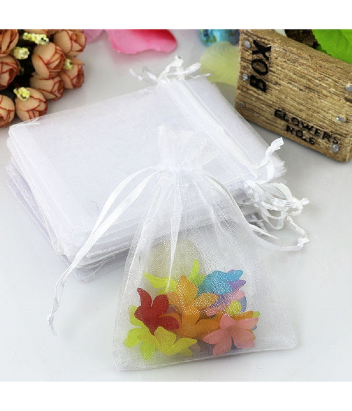 50 Veli Sacchetti Organza Tulle Per Confetti Regalo Bomboniera         