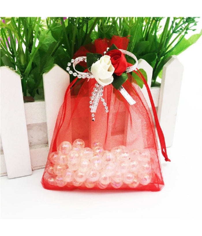 50 Veli Sacchetti Organza Tulle Per Confetti Regalo Bomboniera         