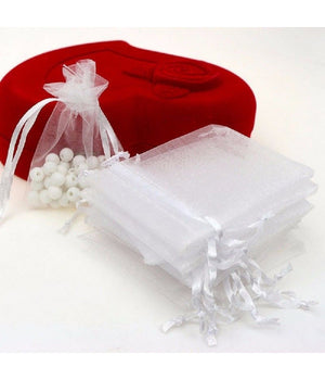 50 Veli Sacchetti Organza Tulle Per Confetti Regalo Bomboniera         