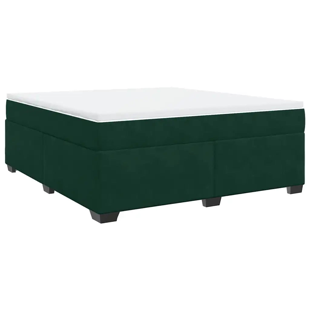 vidaXL Giroletto a Molle con Materasso Verde Scuro 180x200 cm Velluto