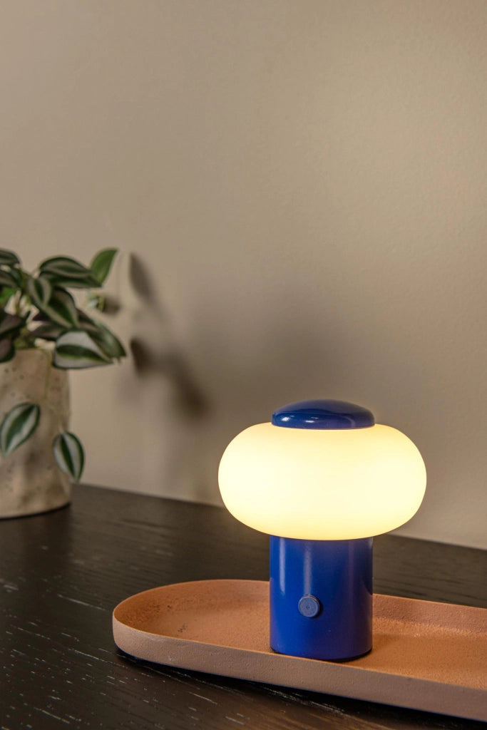 Lampada da tavolo LED vetro blu GUSTAV Lucide