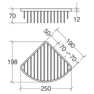 Lineabeta - Cestino portaoggetti doccia angolare Filo L.19 cm in acciaio lucido