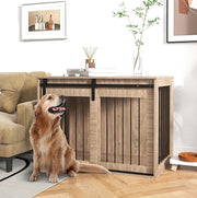 Gabbia per cani multifunzione in noce e nero 98 x 58 x 61 cm