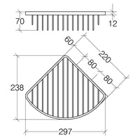 Lineabeta - Cestino portaoggetti doccia angolare Filo L.22 cm in acciaio lucido