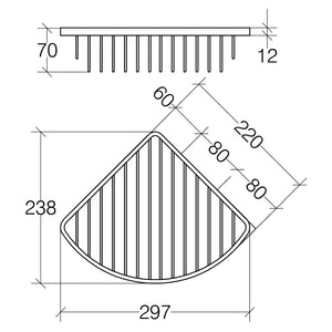Lineabeta - Cestino portaoggetti doccia angolare Filo L.22 cm in acciaio lucido