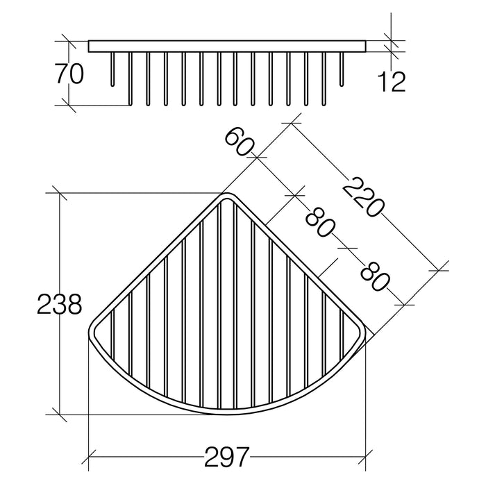 Lineabeta - Cestino portaoggetti doccia angolare Filo L.22 cm in acciaio lucido