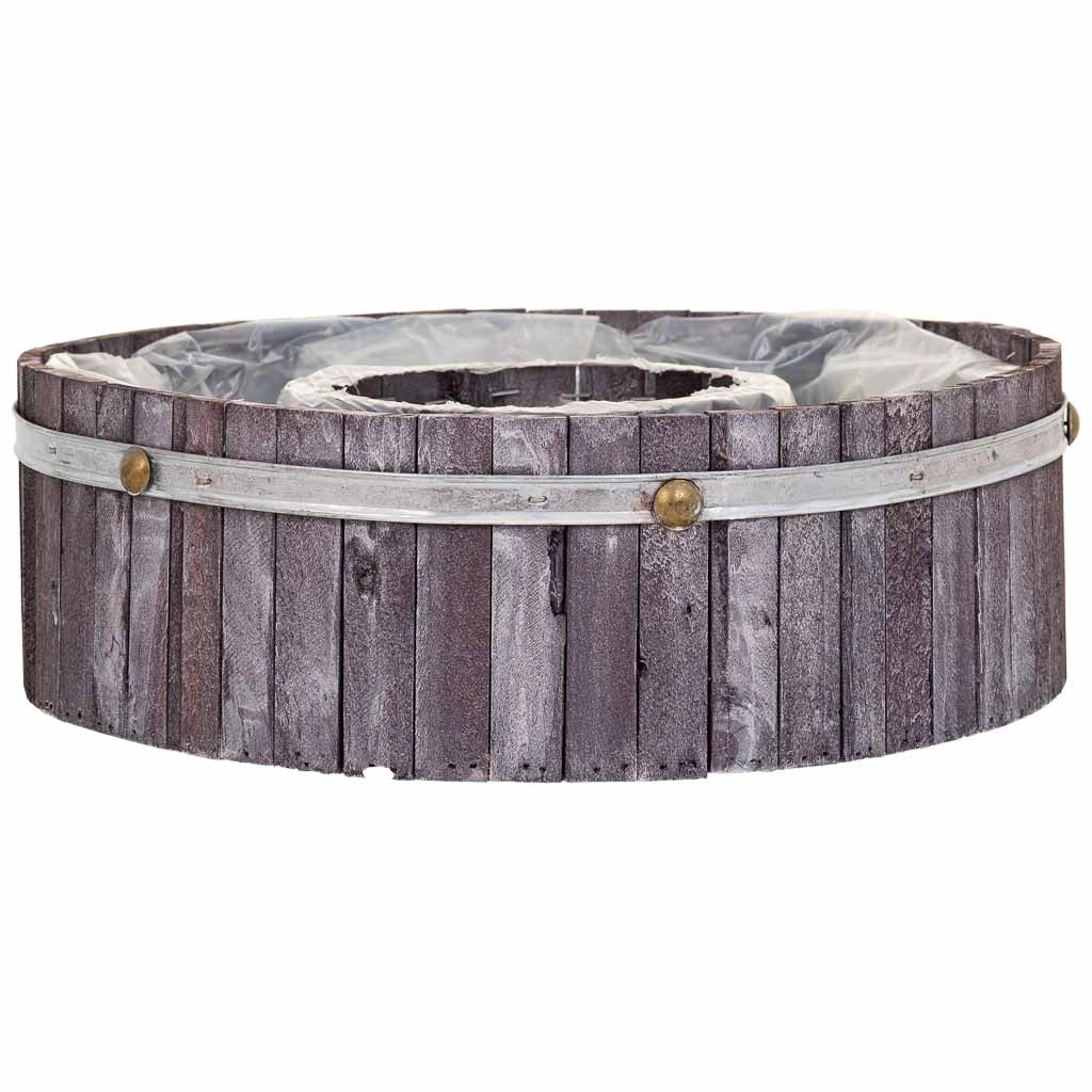 Cestino tondo in legno grigio 36x36x11h