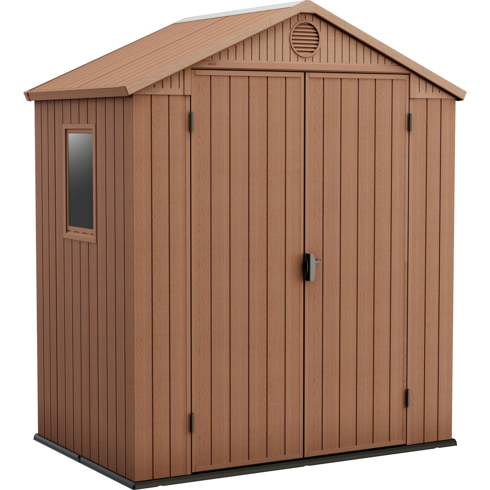 casetta keter darwin 2 porte effetto legno brown cm. 190x122x221h cod:ferx.500037