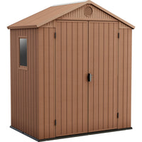 casetta keter darwin 2 porte effetto legno brown cm. 190x122x221h cod:ferx.500037