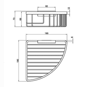 Lineabeta - Cestino portaoggetti doccia angolare sganciabile in acciaio lucido