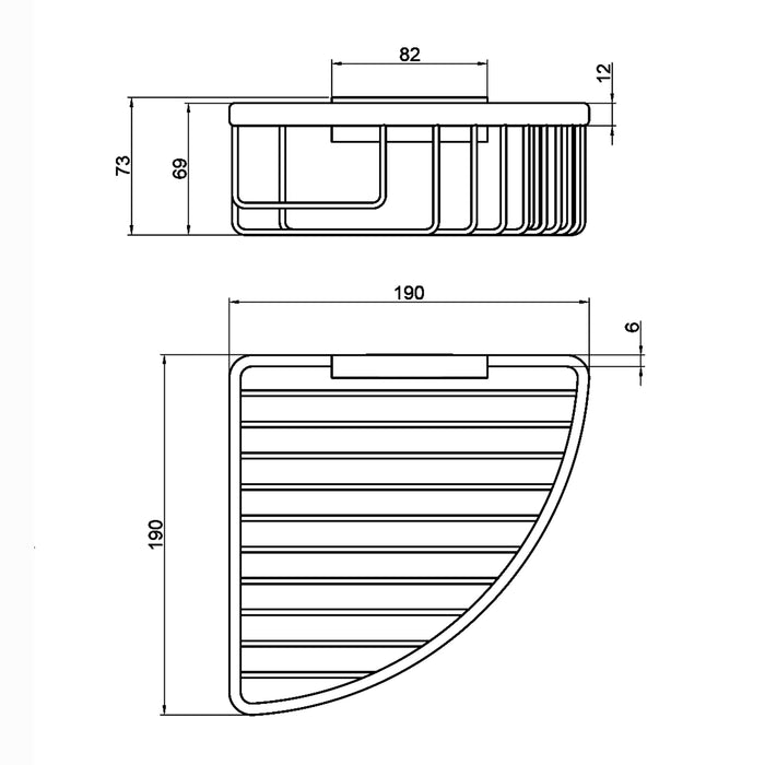 Lineabeta - Cestino portaoggetti doccia angolare sganciabile in acciaio lucido
