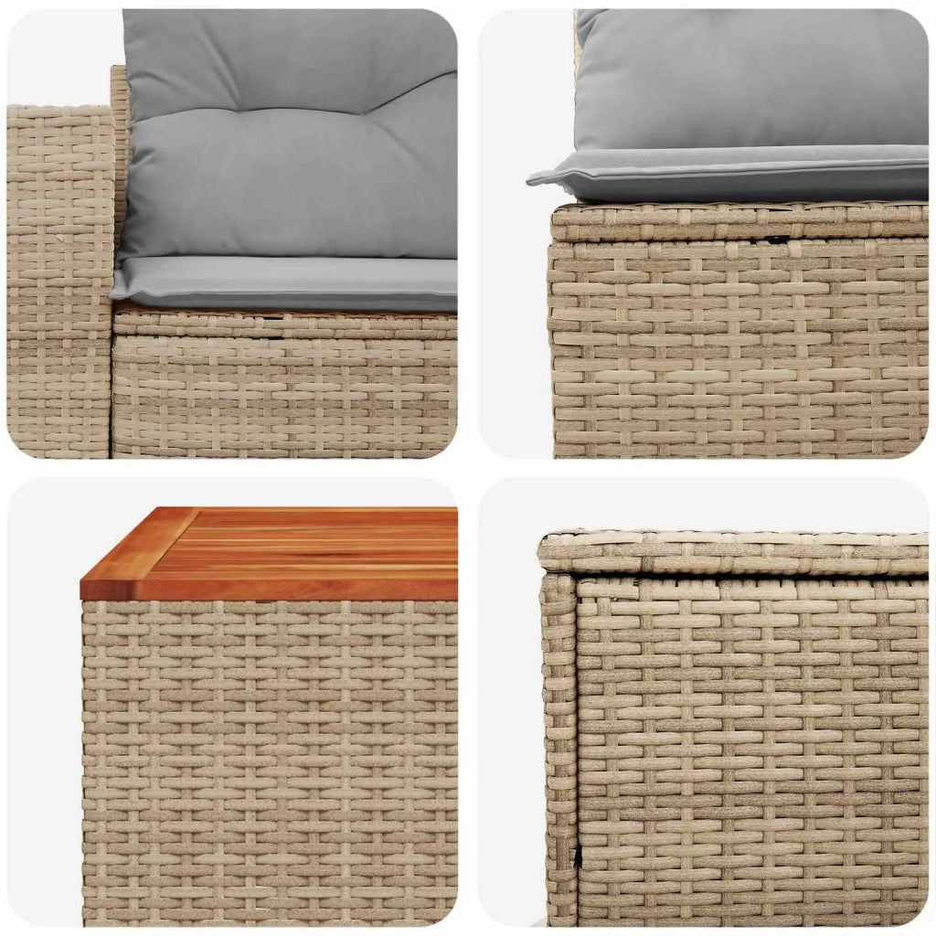 Set di divani 8 pz Beige e Grigio Chiaro 3448343