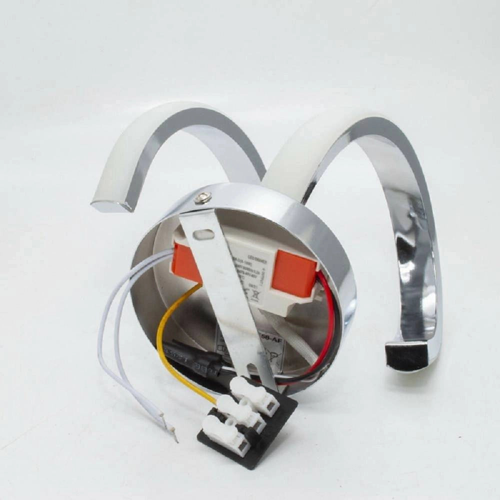 Trade Shop - Applique A Parete Stilizzato 9 W Spirale Argento Tre Colorazioni Di Luce E58-a3c -