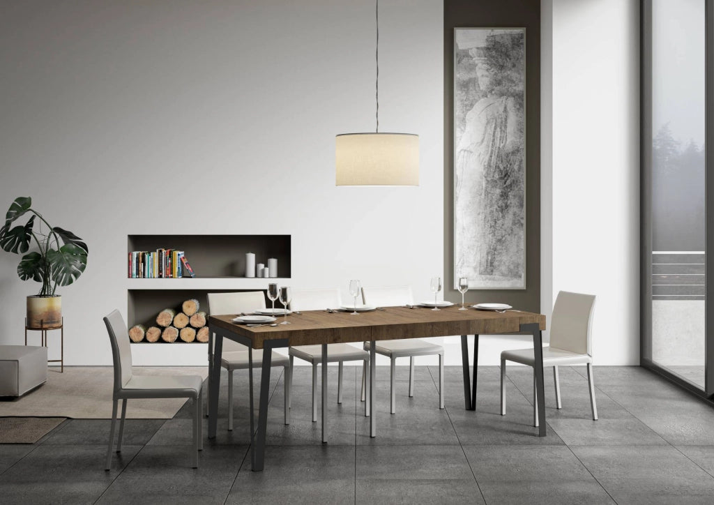 Consolle Allungabile 90-300x40x77 cm in Nobilitato Marrone