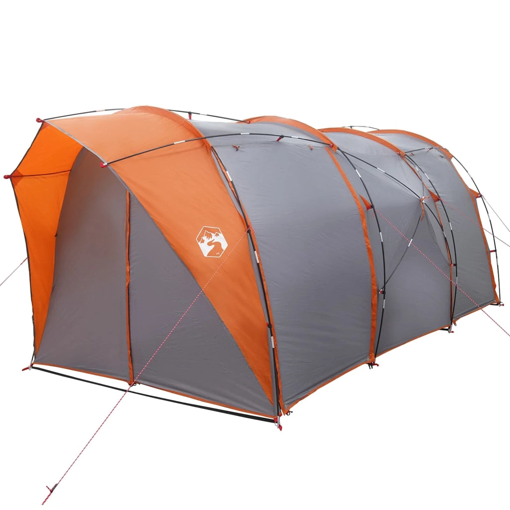 Tenda a tunnel-Tenda da campeggio Grigio e arancione 382 x 262 x 214 cm