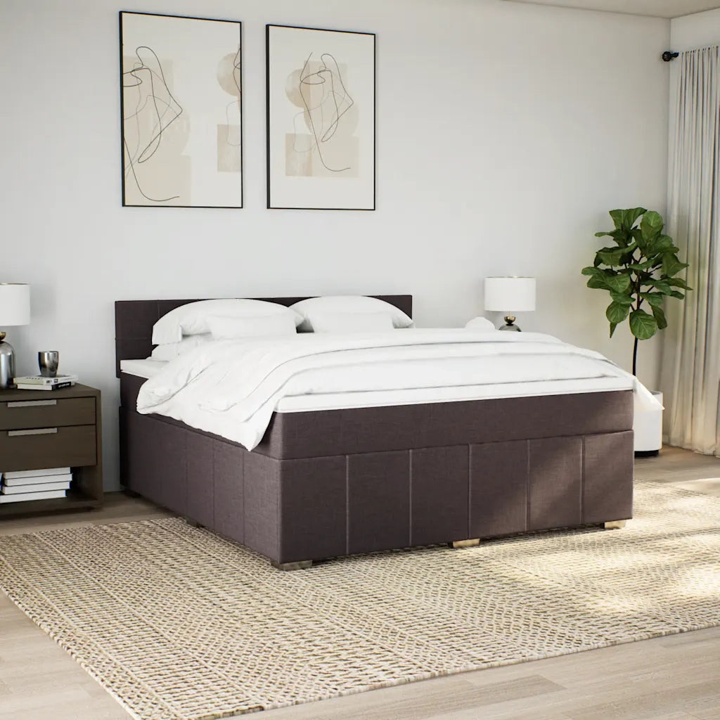 Giroletto a Molle con Materasso Marrone Scuro 180x200cm Tessuto 3289450