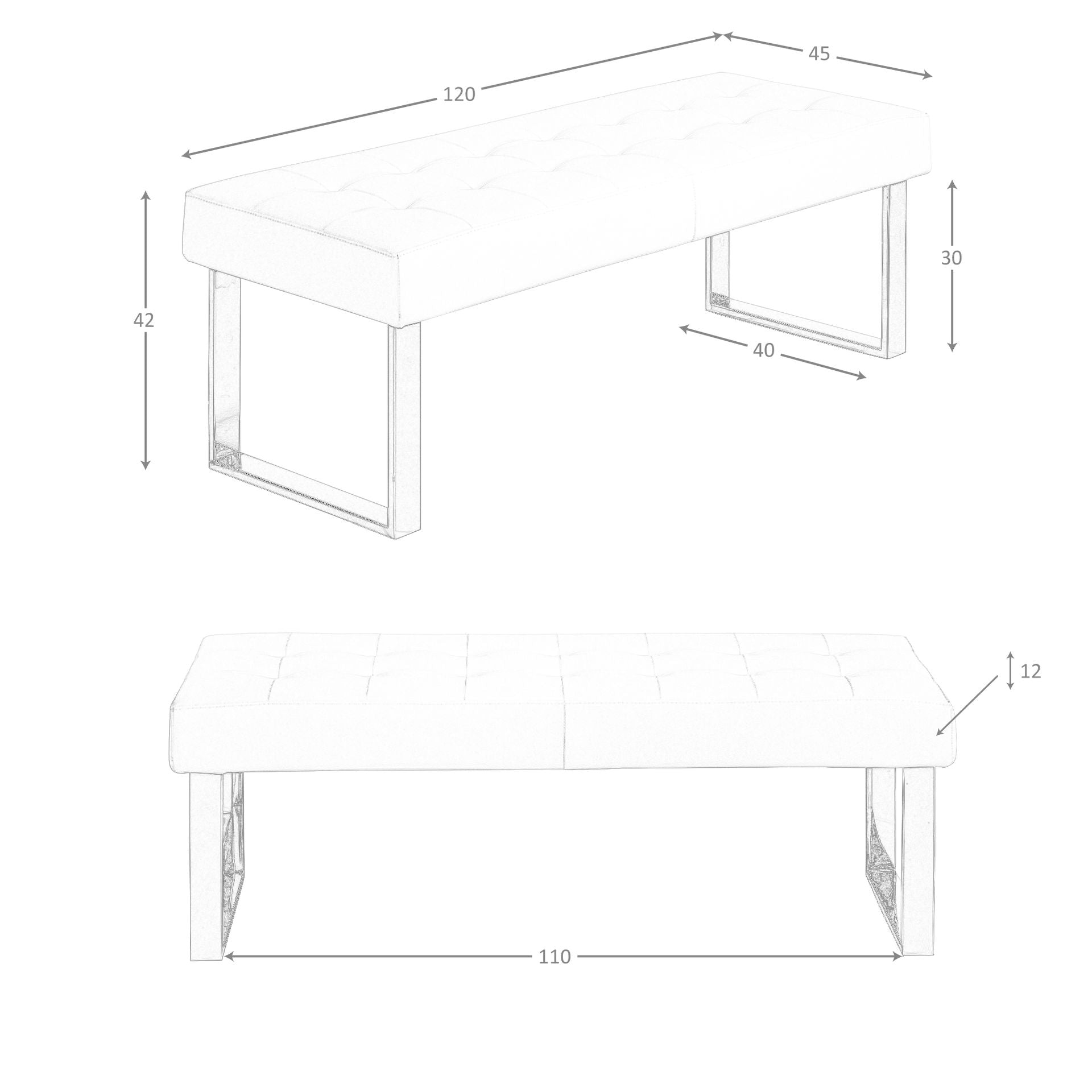 Panca bianca in ecopelle