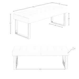 Panca bianca in ecopelle