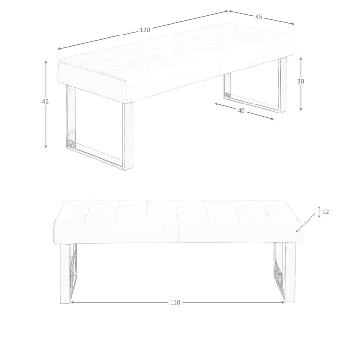 Panca bianca in ecopelle