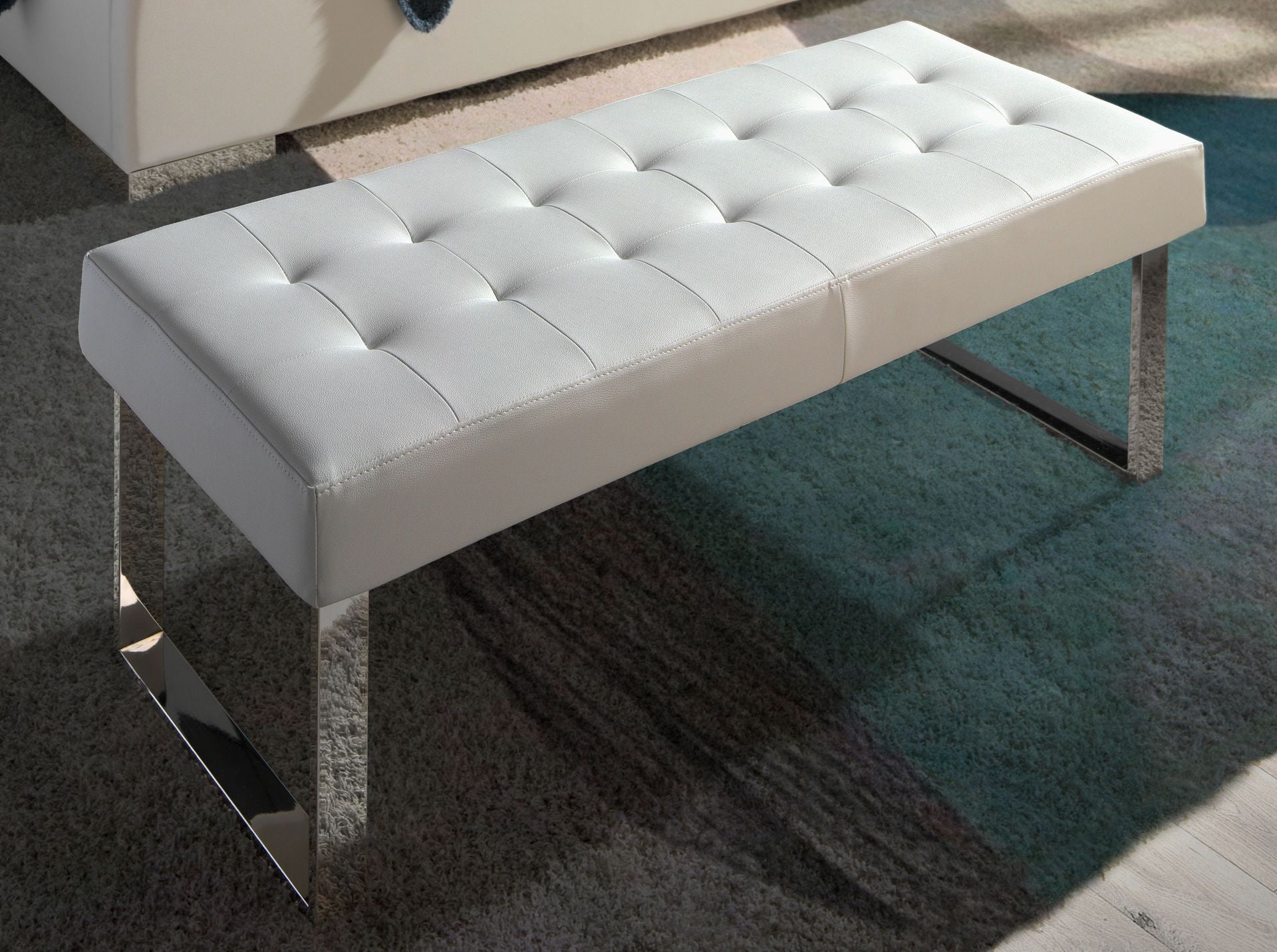 Panca bianca in ecopelle