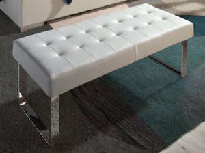 Panca bianca in ecopelle