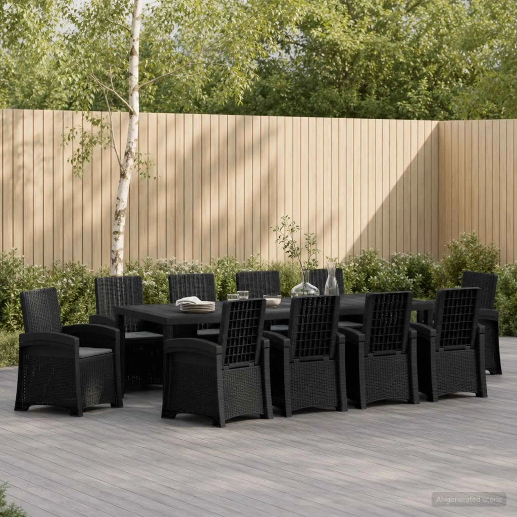 Set da Pranzo per Giardino 11 pz Antracite PP 3430168