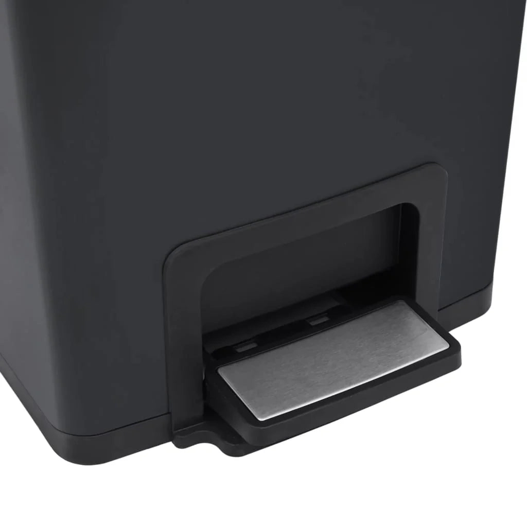 Pattumiera a pedale anti-impronta in acciaio inox da 30 litri nera 02_0006099