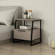 Rosita, Comodino 4 Ripiani, 45x41x50h cm Beige
