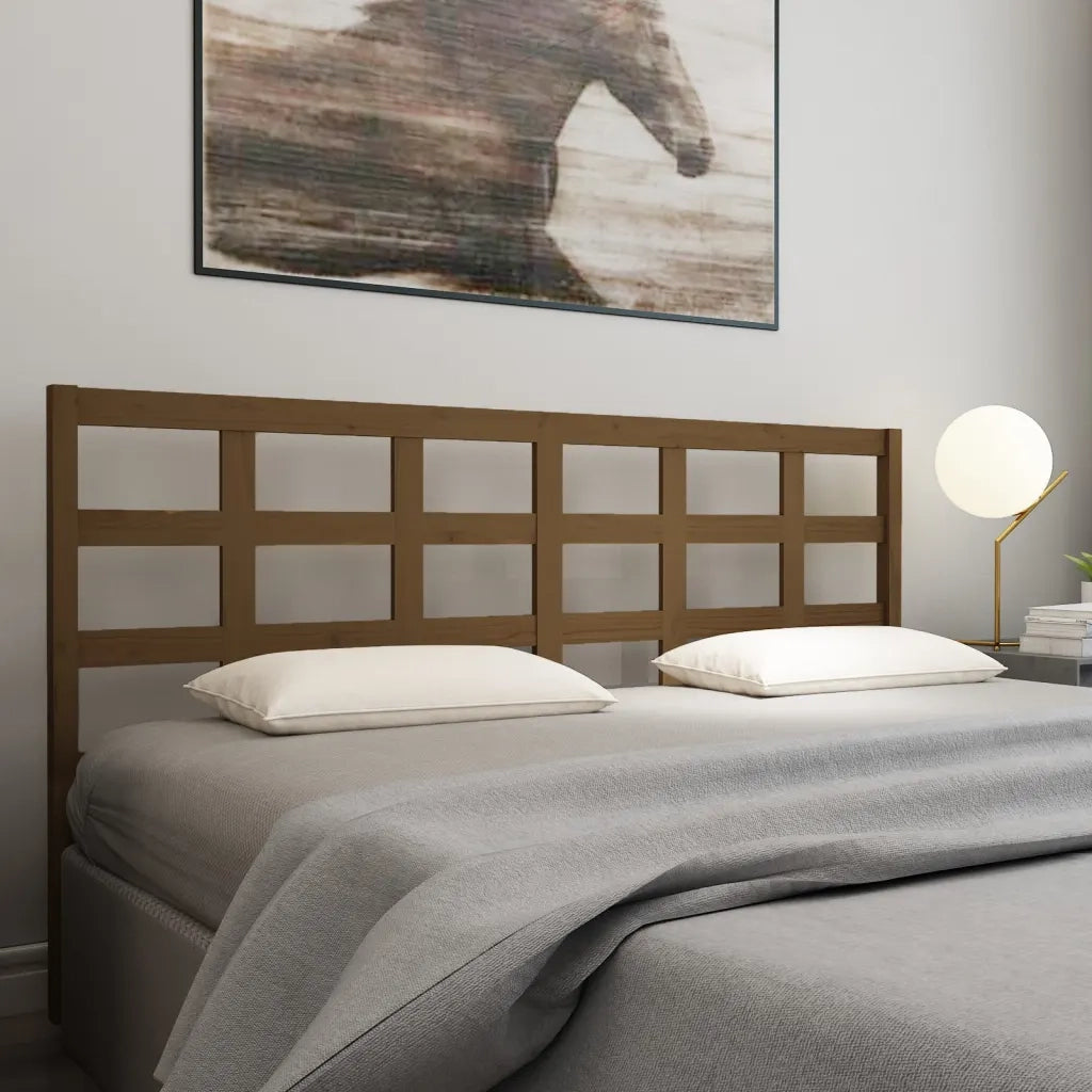 Testiera per Letto ambra 185,5x4x100 cm Legno Massello di Pino 817908