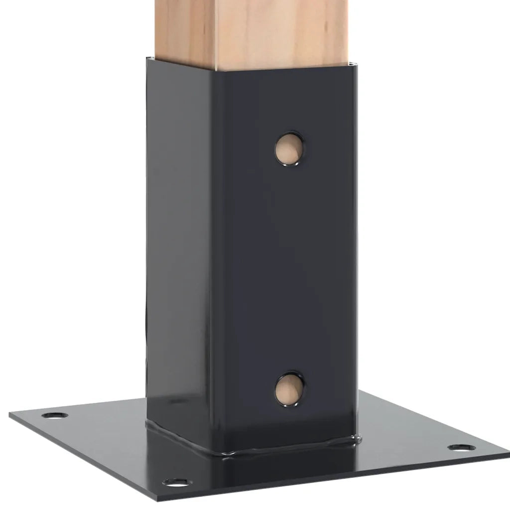 Basi per Pali Quadrati 12 pz 61x61mm Acciaio Verniciato Polvere