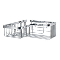 Lineabeta - Cestino portaoggetti doccia angolare L.26,5/20,5 cm in acciaio lucido