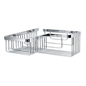 Lineabeta - Cestino portaoggetti doccia angolare L.26,5/20,5 cm in acciaio lucido