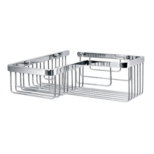 Lineabeta - Cestino portaoggetti doccia angolare L.26,5/20,5 cm in acciaio lucido