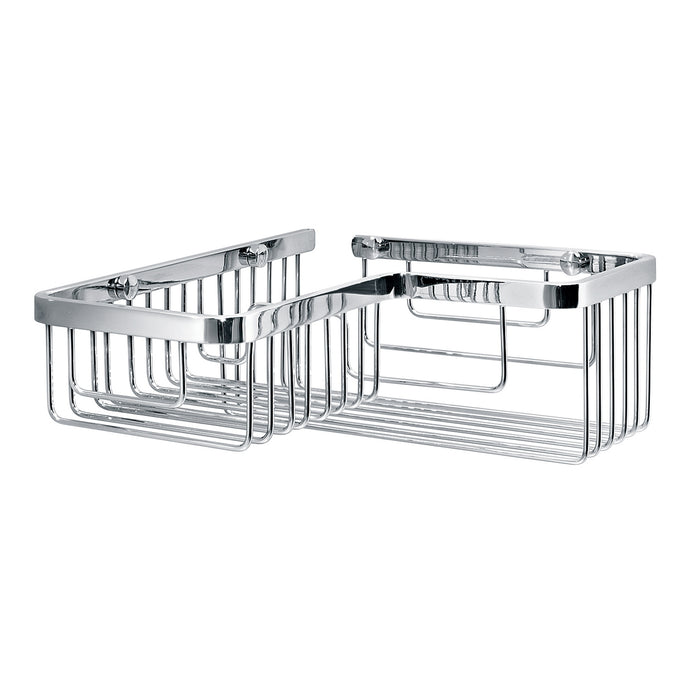 Lineabeta - Cestino portaoggetti doccia angolare L.26,5/20,5 cm in acciaio lucido