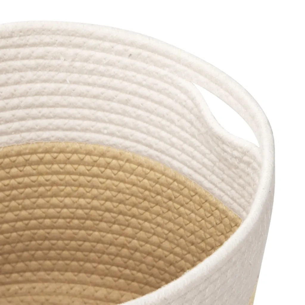 Cestini Portaoggetti 2 pz Beige e Bianco ?28x28 cm in Cotone CFW7767553
