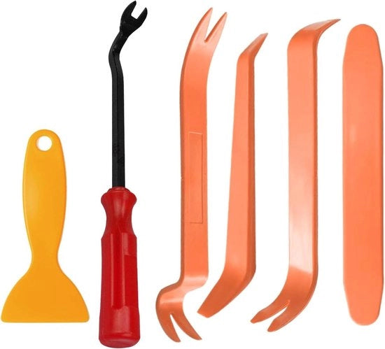 Set di attrezzi di riparazione da 6 pezzi - rimozione del portellone - arancione.