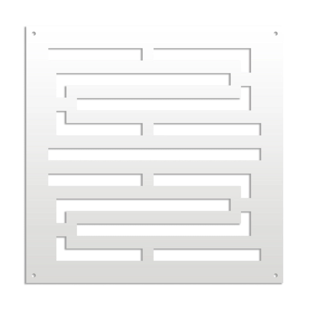 INTRICO - Pannello in PVC traforato - Parasole Misura: 73x73 cm, Colore: bianco