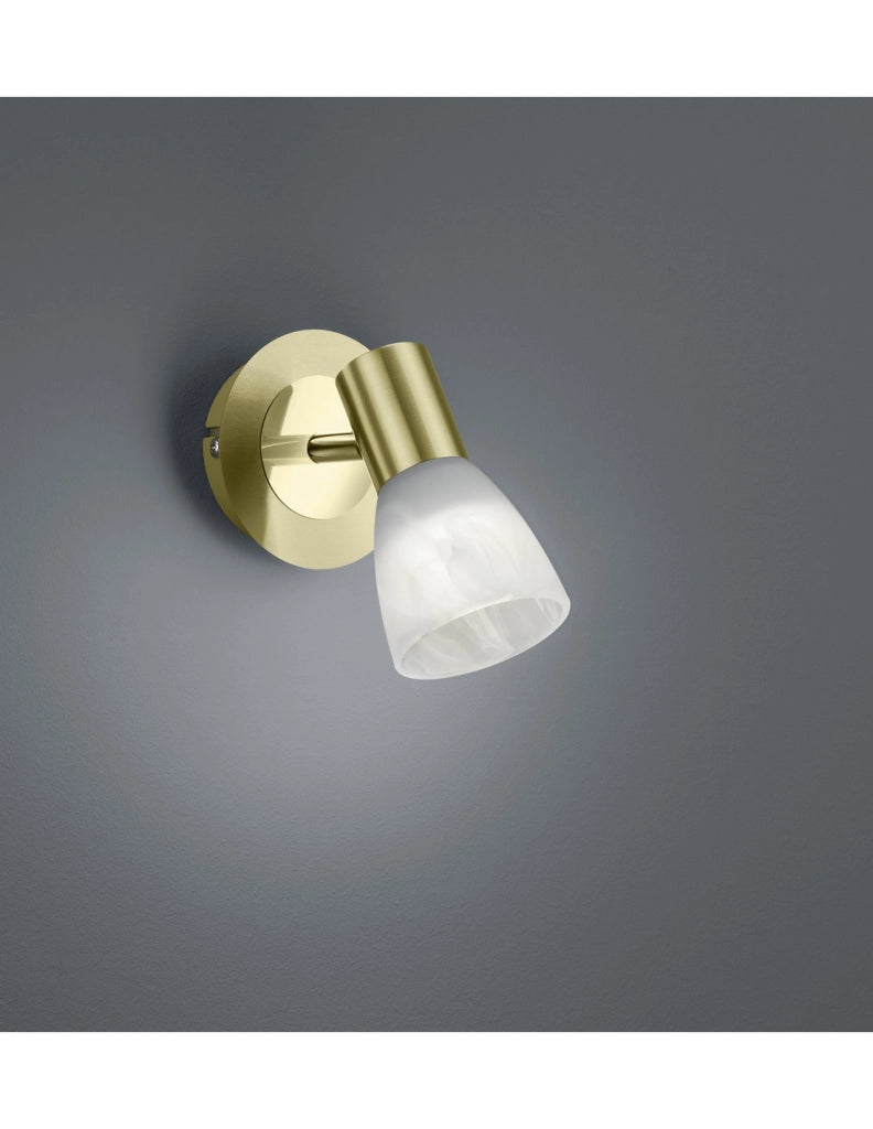 Faretto Spot Orientabile Ottone con Vetro Alabastro Levisto Trio Lighting