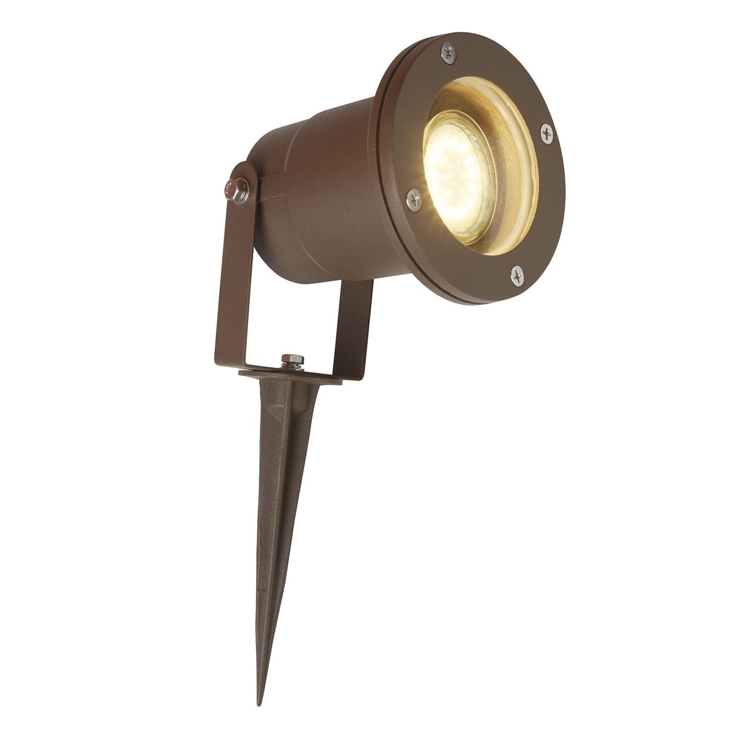 Applique Da Esterno Moderna Spikey Alluminio Marrone Vetro 1 Luce Gu10