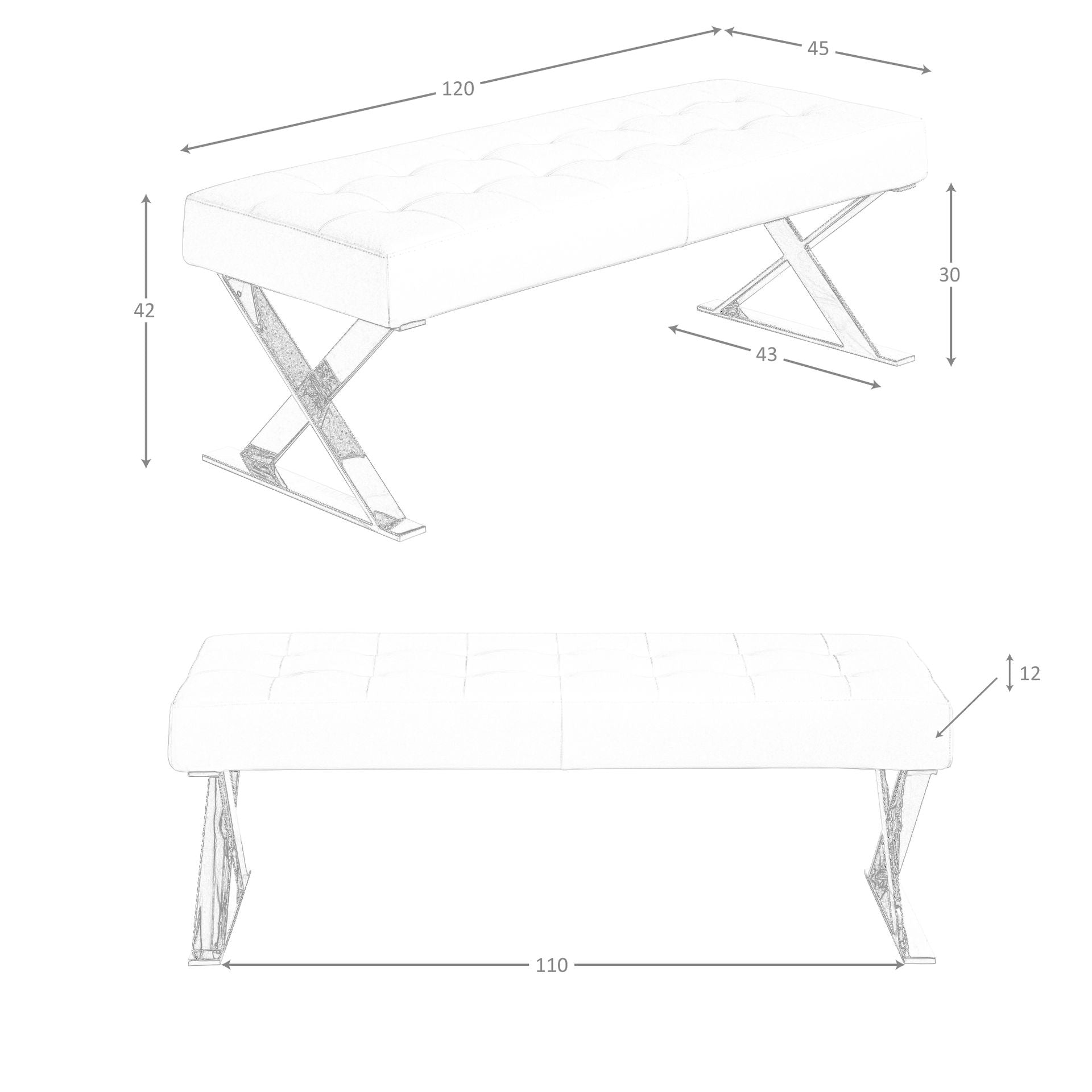 Panca in ecopelle bianca