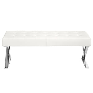 Panca in ecopelle bianca