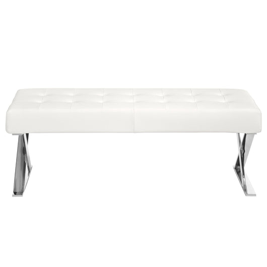 Panca in ecopelle bianca