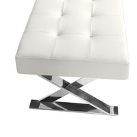 Panca in ecopelle bianca