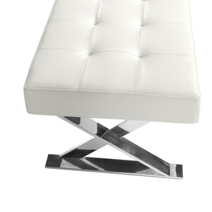 Panca in ecopelle bianca