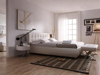 Panca in ecopelle bianca