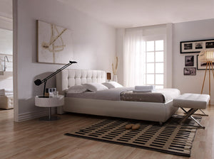 Panca in ecopelle bianca